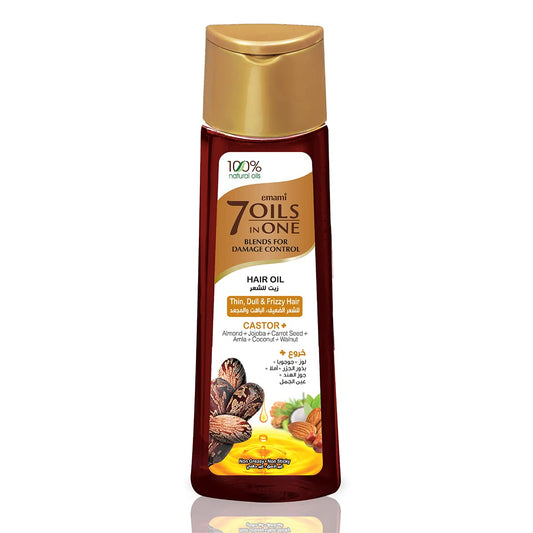 Emami 7 oils in one with castor for thin dull and frizzy hair, 200 ml