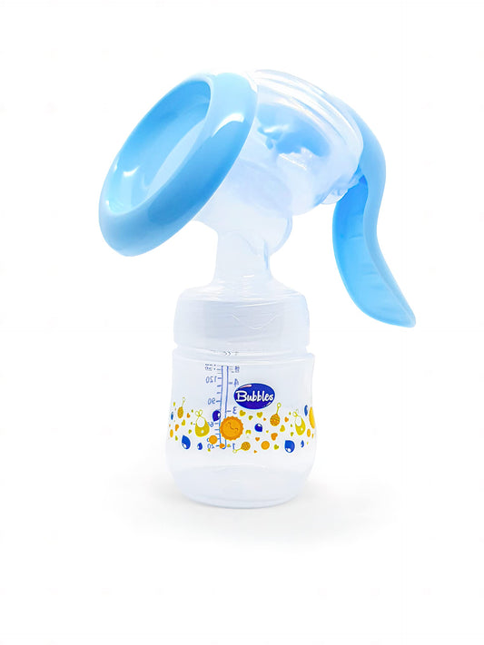 Bubbles manual breast pump light blue, One Size