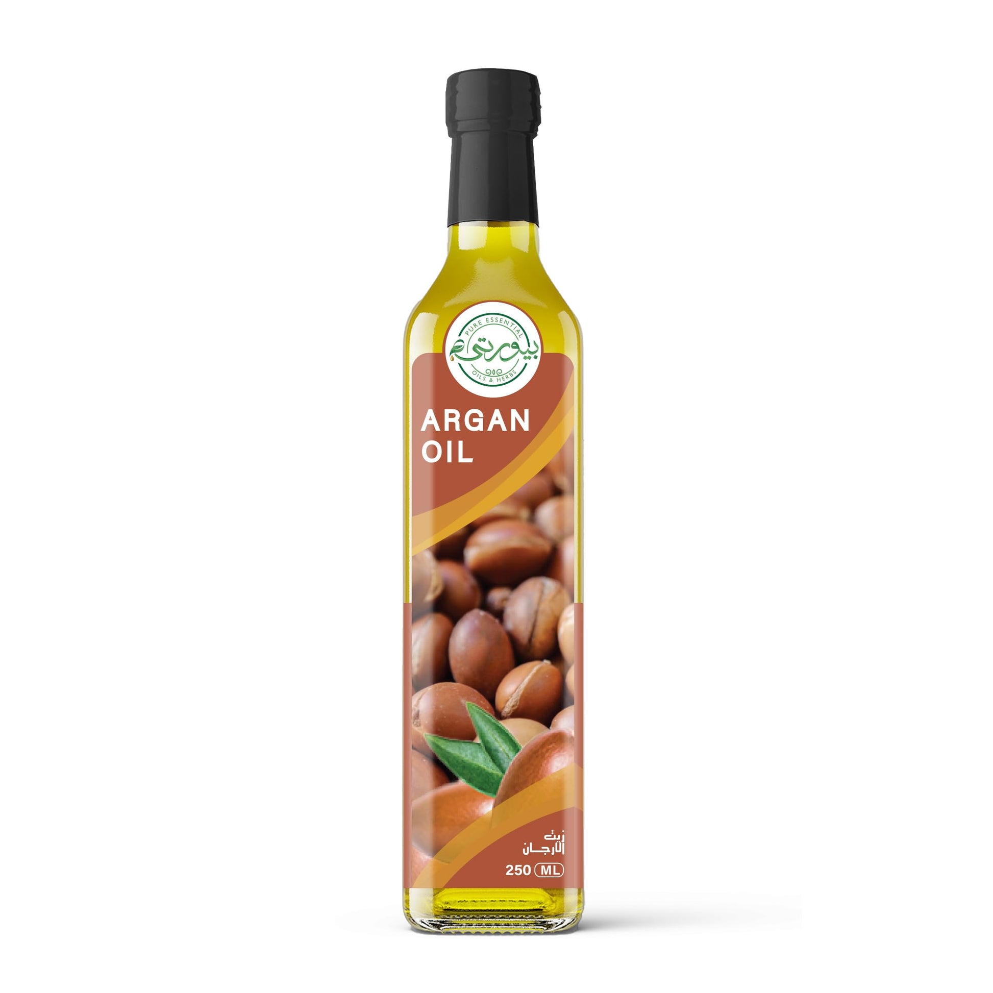 Purity- بيورتي Argan Oil Unrefined Cold Pressed, 100% Pure & Natural, Ideal for Hair Repair, Skin Hydration, and Nail Strengthening, 250 ML