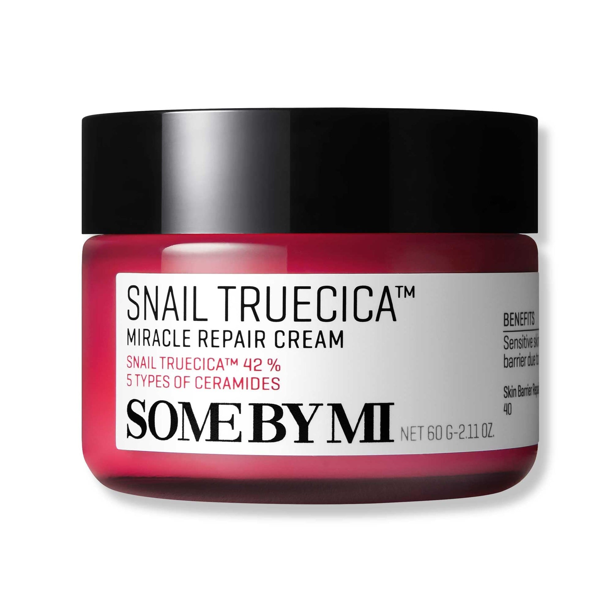 SOME BY MI Truecica Snail Miracle Repair Cream - 2.02Oz, 60Ml - Made From Snail Mucin For Sensitive Skin - Daily Repair Moisturizer For Face