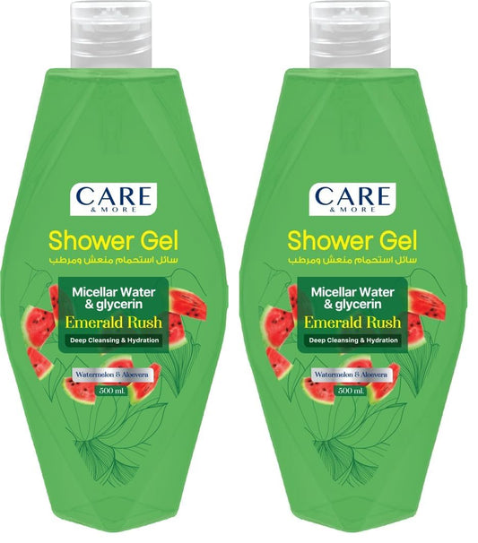 Care More Watermelon and Aloe Vera Micellar Shower Gel 500 ml (Pack of 2)