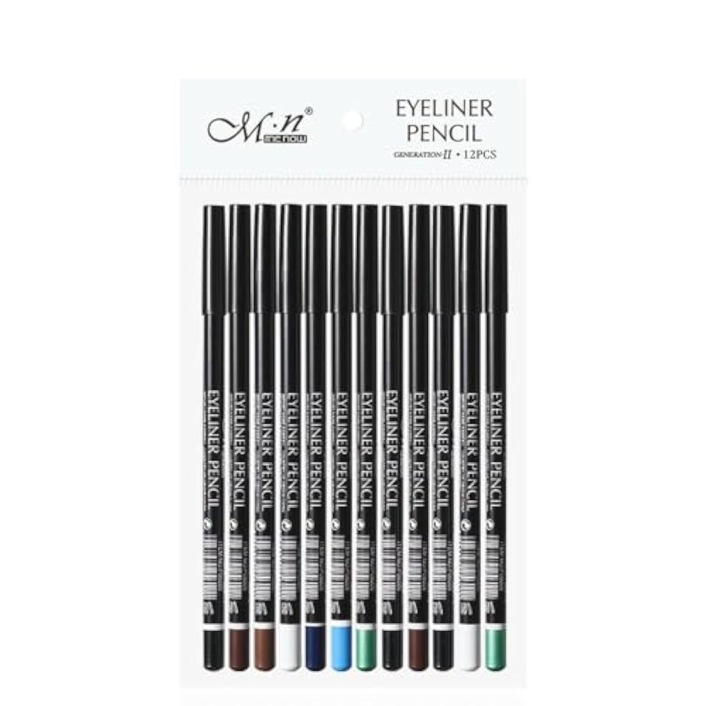 Menow Eyeliner Pencil Package Multicolor - 12 Pcs