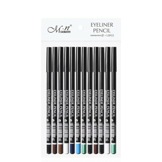 Menow Eyeliner Pencil Package Multicolor - 12 Pcs