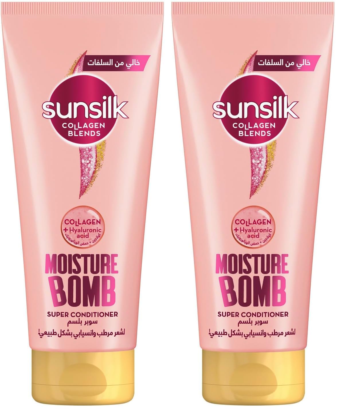 Sunsilk Collagen Blends sulfate free Super Conditioner, Moisture Bomb with Collagen & Hyaluronic acid, for instant hydration & 72 hr frizz control, 170 ml (Pack of 2)