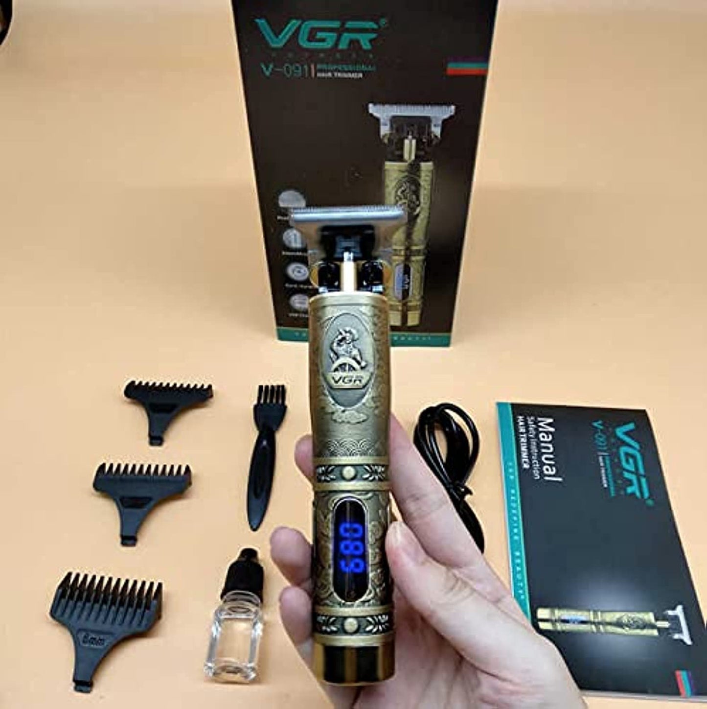 VGR Metal Shaver with LED Display