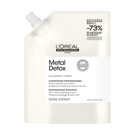 L’Oreal Professionnel Metal Detox shampoo Refill, for Smooth, Shiny hair, Sulfate-free, For all hair types, SERIES EXPERT, 500ml