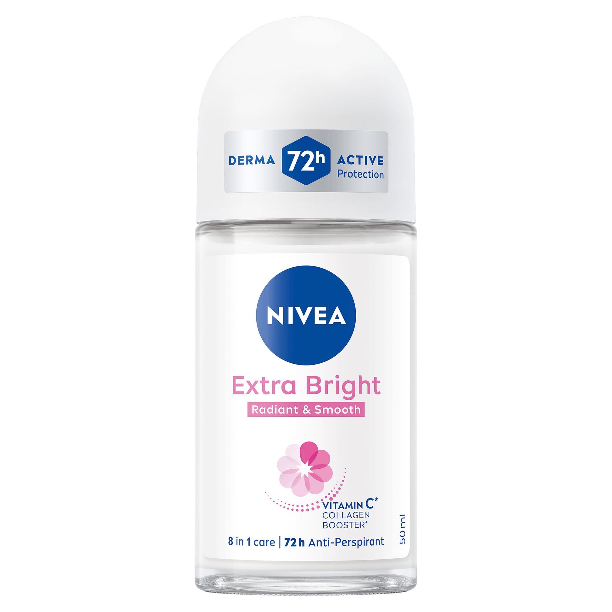NIVEA Antiperspirant Roll-on for Women, 48h Protection, Natural Radiance, 50ml