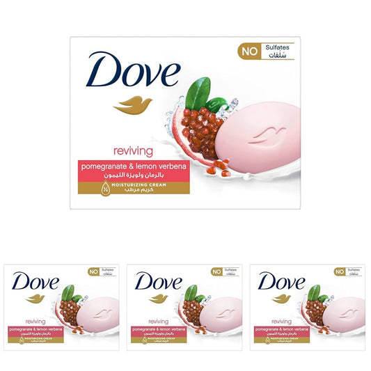 Dove Bar soap Reviving with Pomegranate, nourishes skin 1⁄4 moisturizing cream, 90G (Pack of 4)