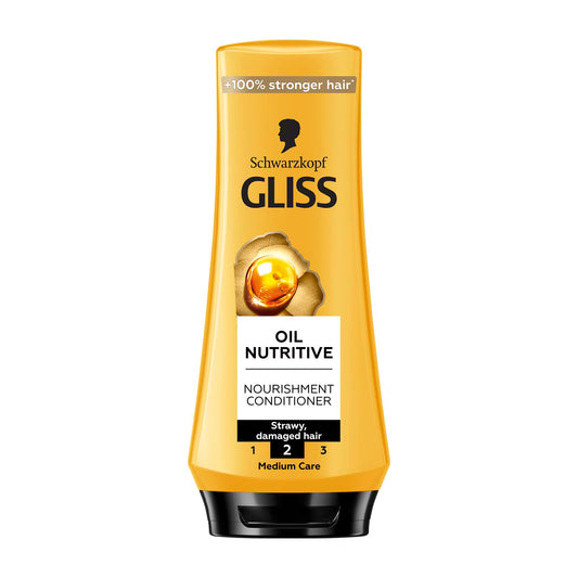 Gliss Oil Nutritive Nourishment Conditioner, 360ml — Treat your hair to rich nourishment with this conditioner, packed with essential oils for smooth, lustrous locks