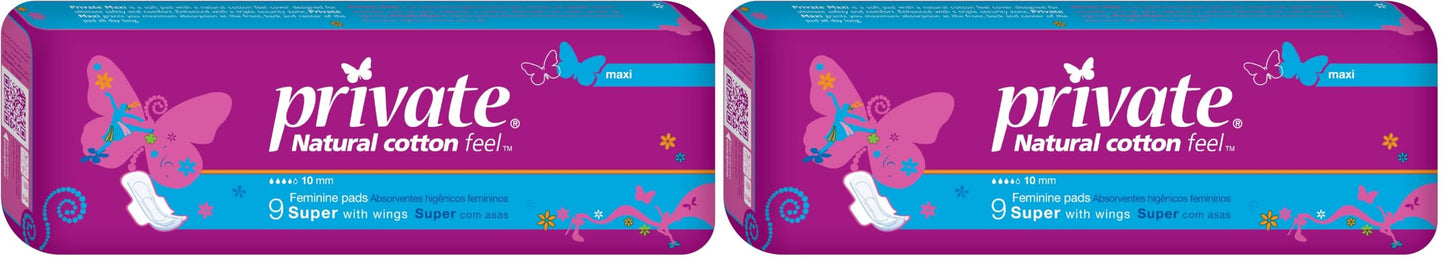 Private Maxi Super 9 Pads (Pack of 2)