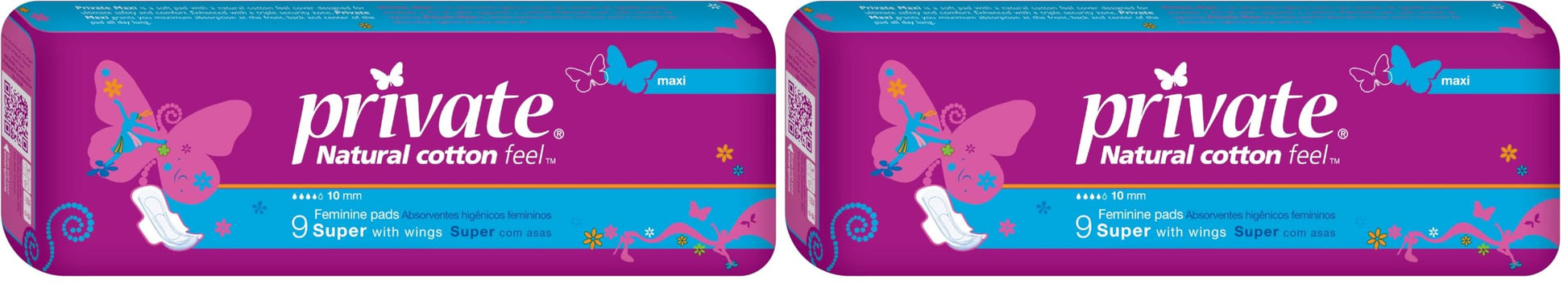 Private Maxi Super 9 Pads (Pack of 2)