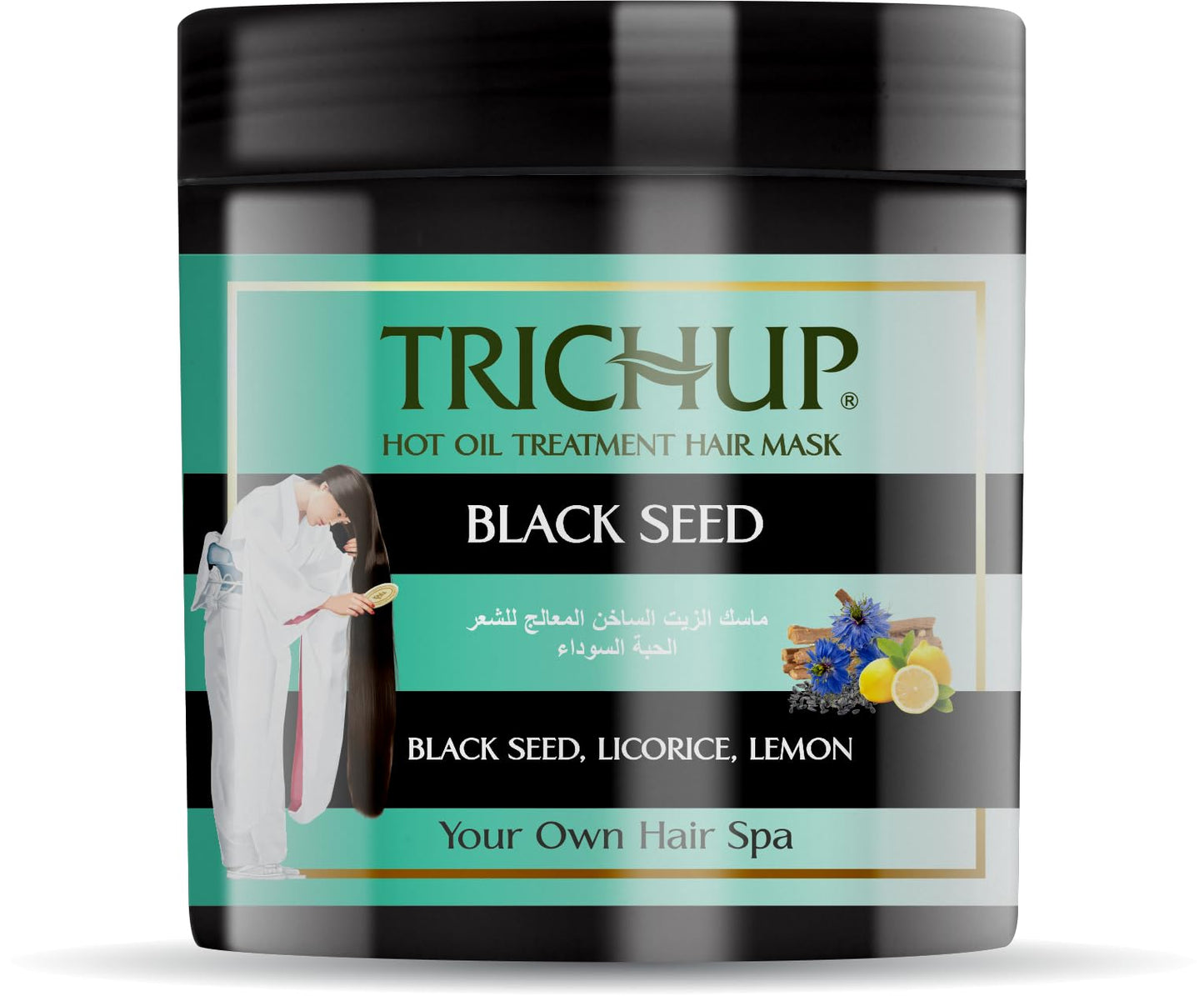 Trichup Black Seed Hot Oil Treatment Hair Mask (450ml) – Enriched with Black Seed Oil, Licorice & Lemon For Intensive Restoration & Damage Protection – Intensive Conditioning for Healthy & Strong Hair