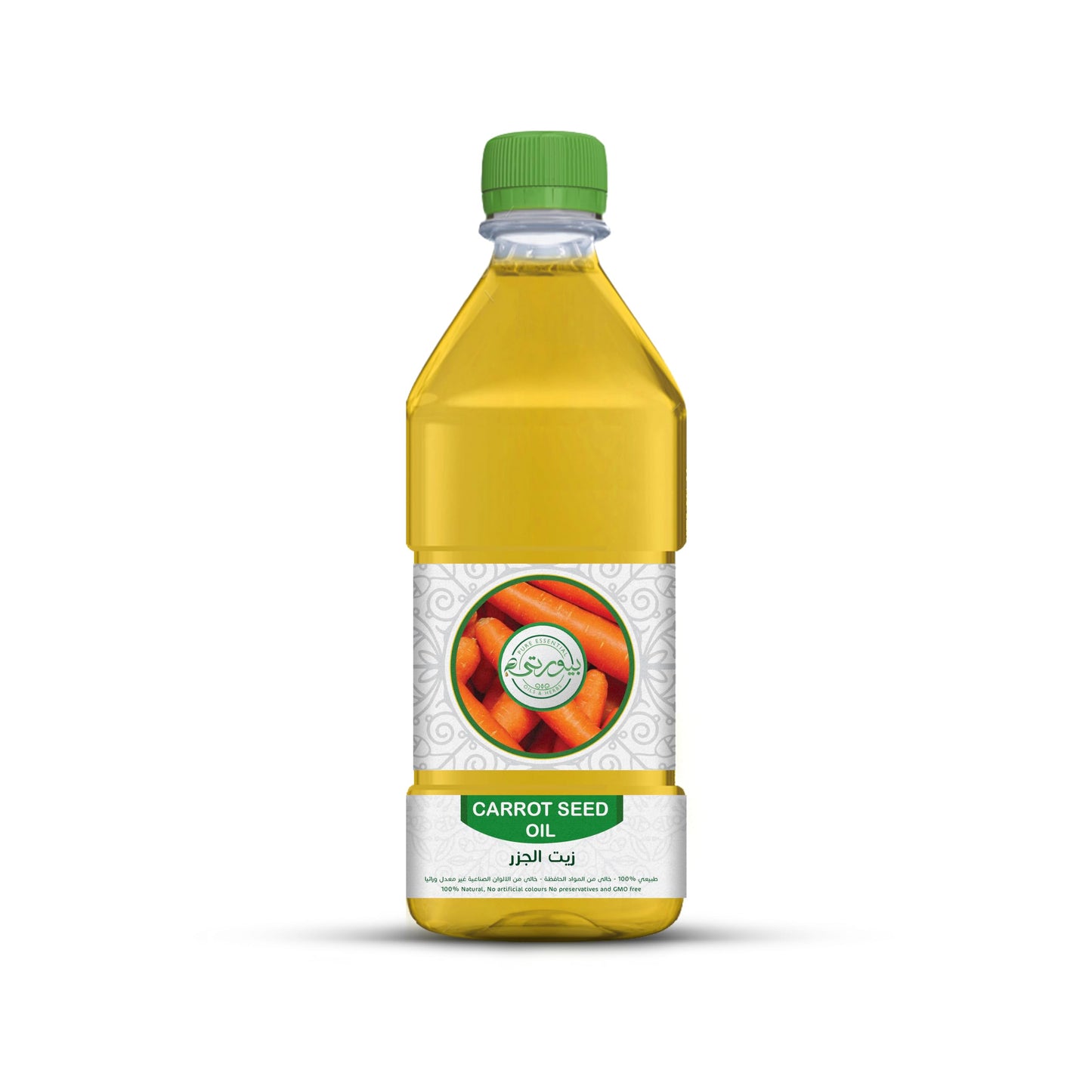 Purity Carrot Oil Unrefined Cold Pressed, 100% Pure & Natural, Ideal for Skin Brightening, Hair Nourishment, and Anti-Aging Care 1 L Purity- بيورتي