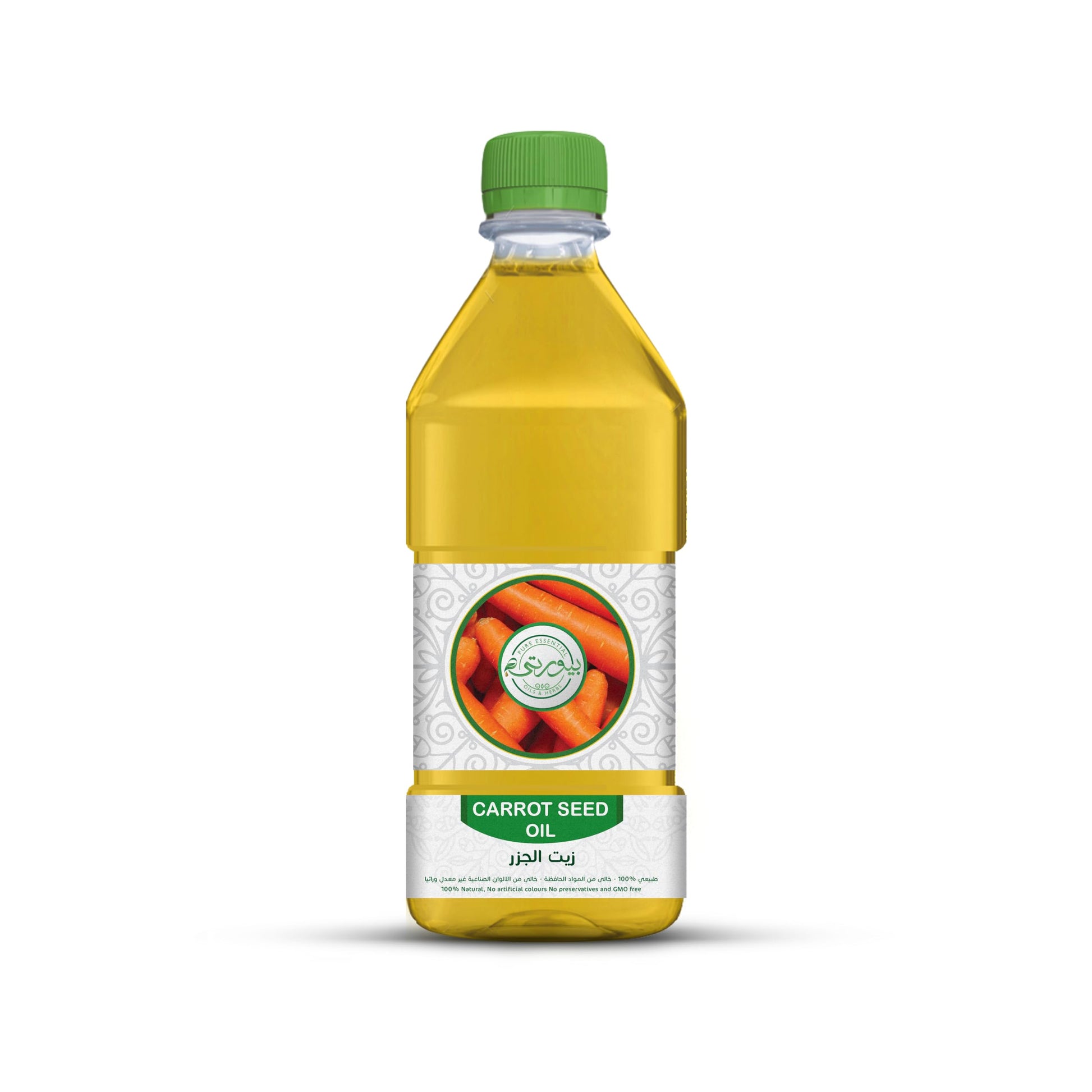 Purity Carrot Oil Unrefined Cold Pressed, 100% Pure & Natural, Ideal for Skin Brightening, Hair Nourishment, and Anti-Aging Care 1 L Purity- بيورتي