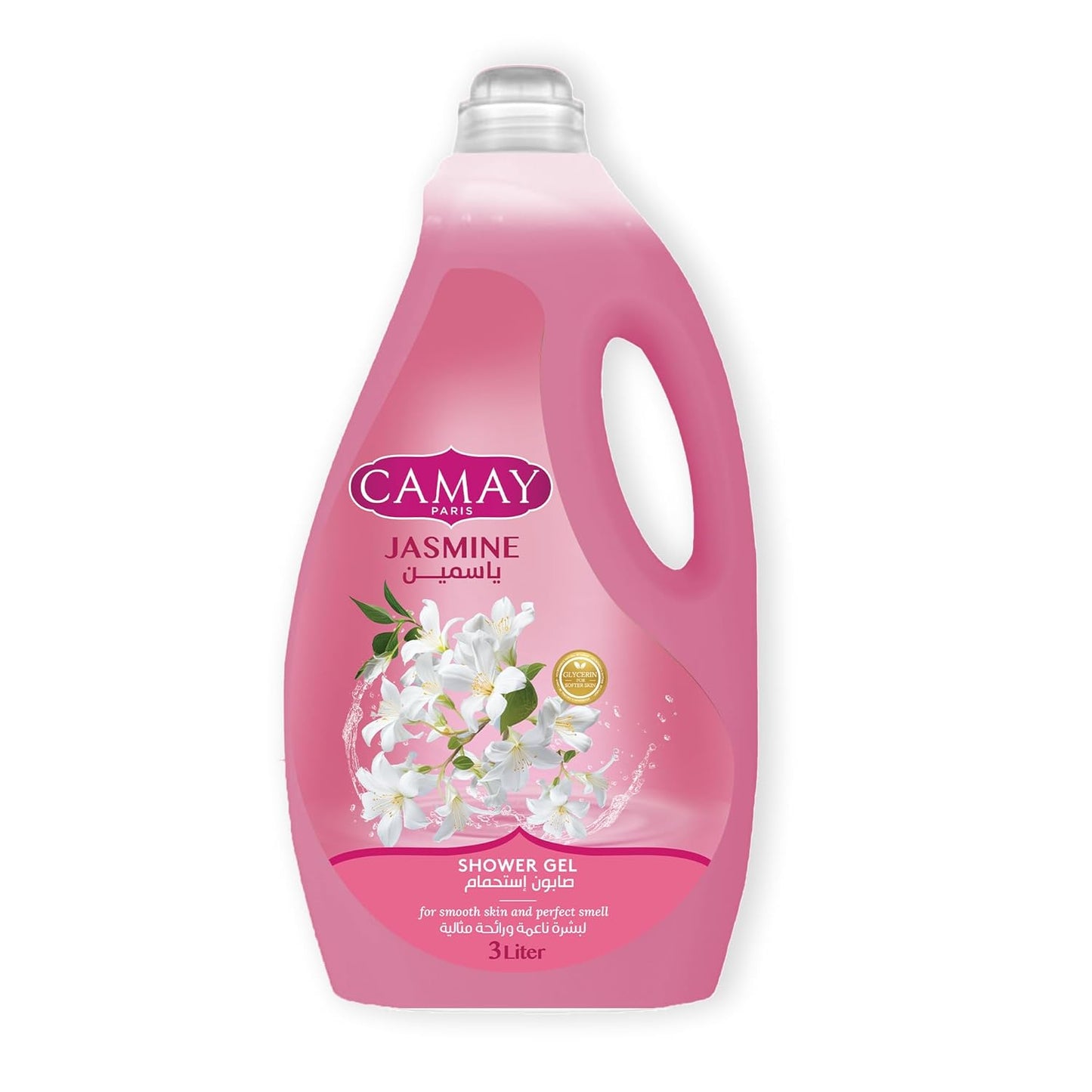 CAMAY Shower Gel Jasmine with Glycerine for softer & fragranced skin, 3L