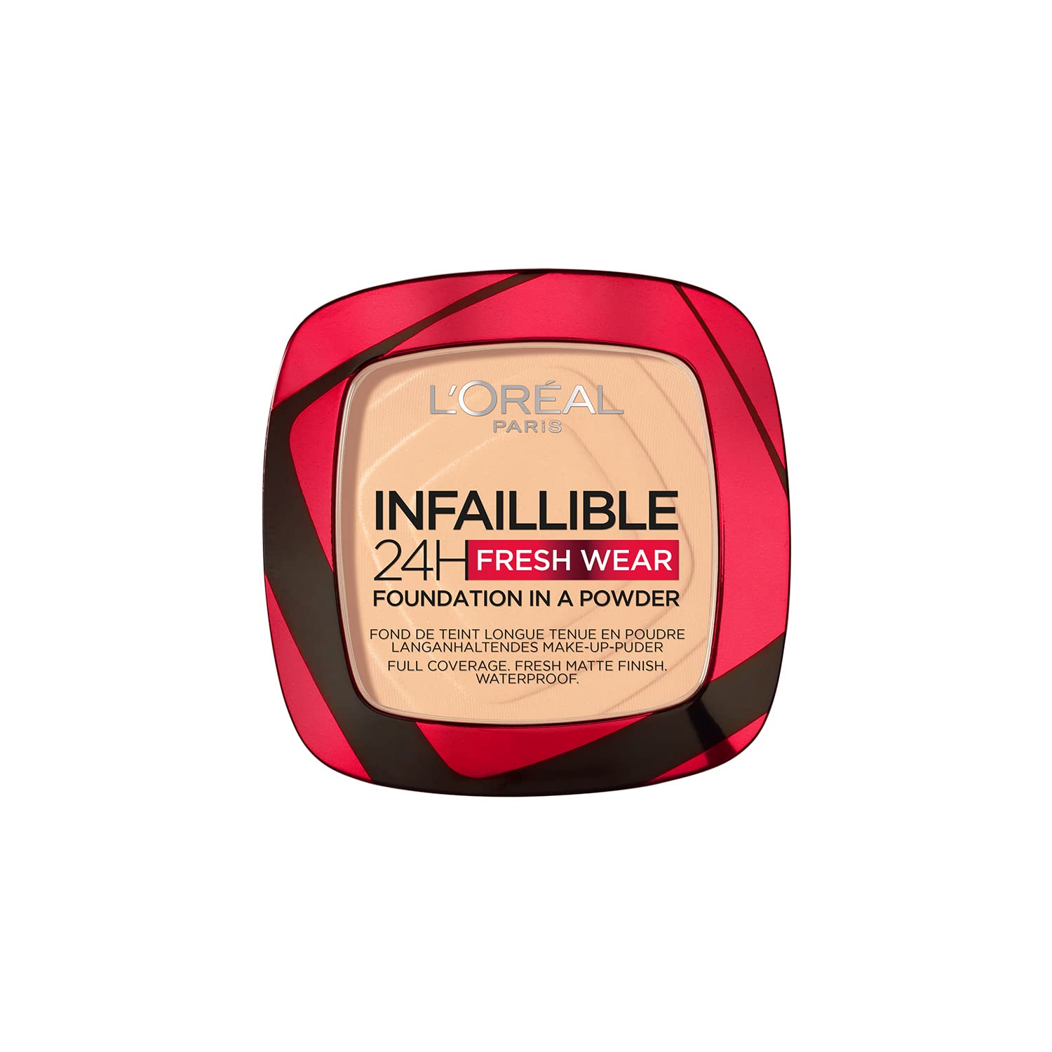 L’Oréal Paris Infallible 24H Fresh Wear Foundation in a Powder, Full-coverage, Longwear, Weightless Smooth Finish, Water-proof and Transfer-proof, 40 Cashmere