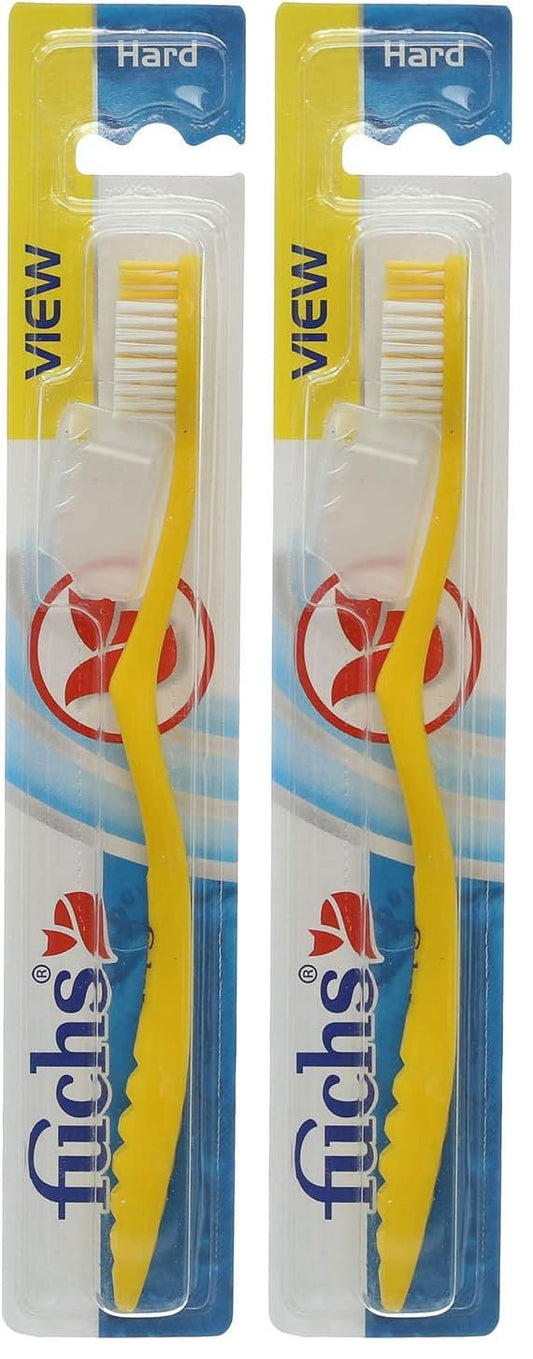 Fuchs View Toothbrush - assorted color, Hard (Pack of 2)