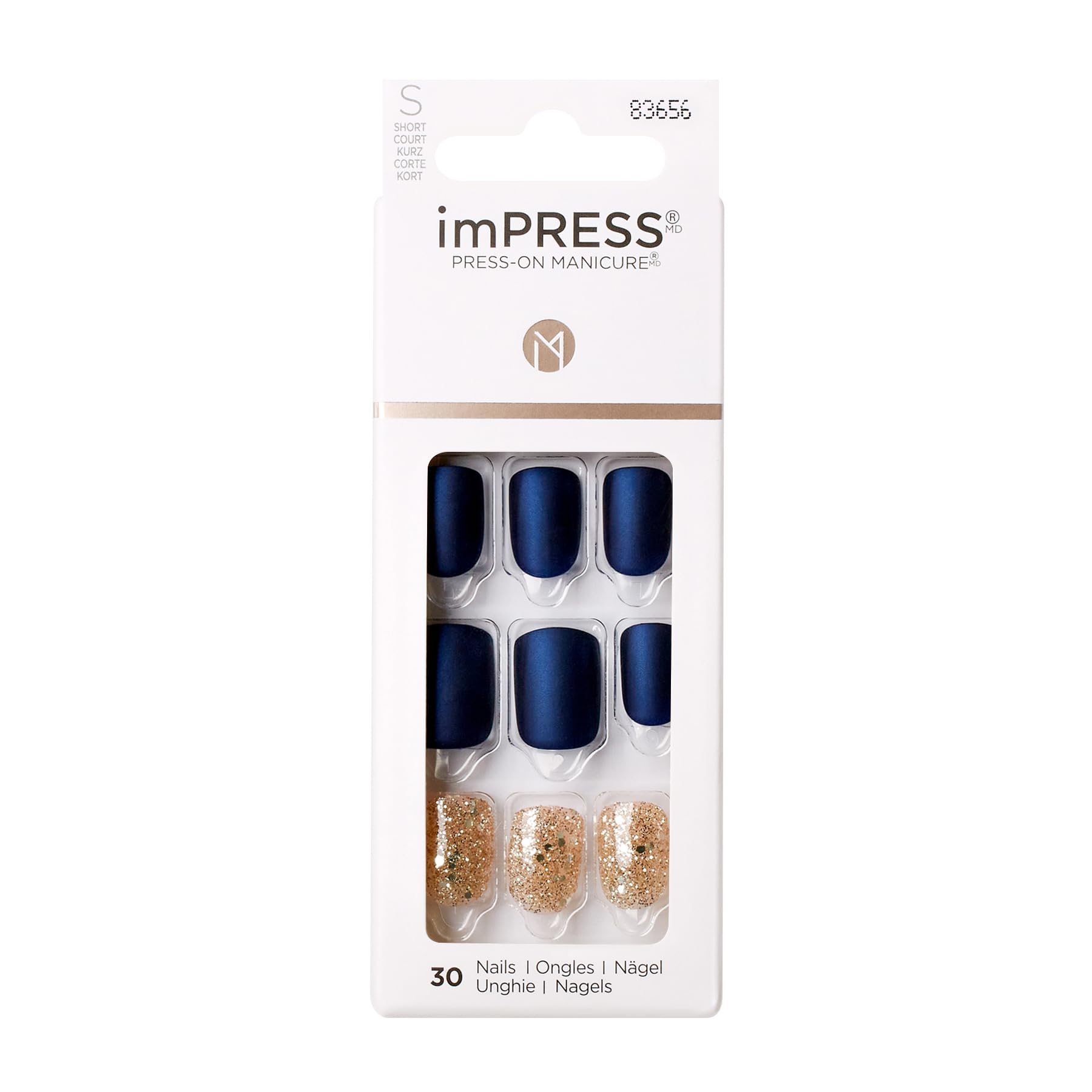 KISS Impress Press-On-Manicure Kit 30 Count Wannabe Star Short (Pack of 2)