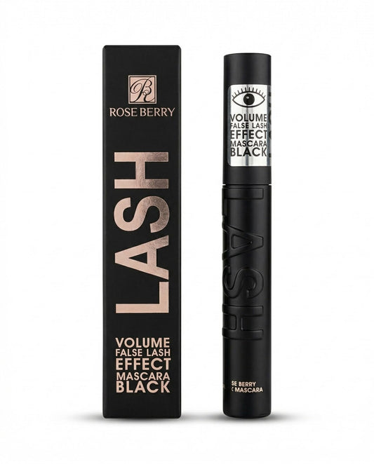 Rose Berry Lash Volume False Lash Effect Mascara, Long-Lasting Bold Finish, Black