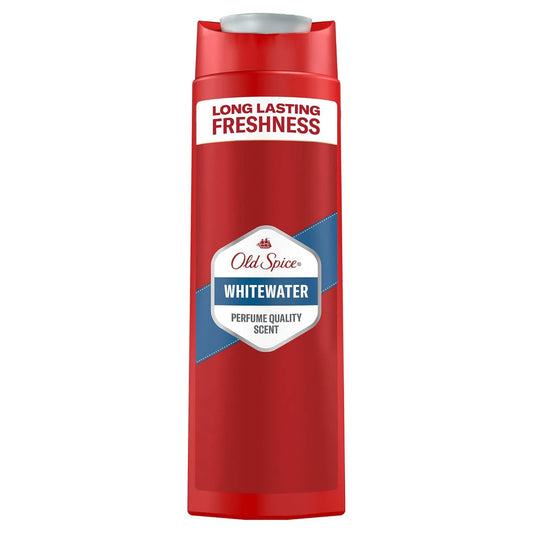 Old Spice Whitewater 3-in-1 Multi-Purpose Shampoo for Hair, Face and Body 400ml, Long Lasting Freshness, Fragrance Quality, Deep Cleansing