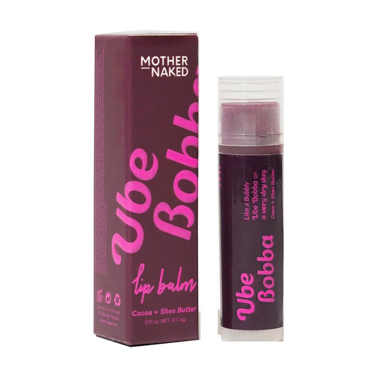 Mother Naked MotherNaked Ube Bobba Tinted Lip Balm | 4g | Rosy Burgundy Tint | Sweet Bobba Flavor | Bees wax | Shea Butter | Vitamin E | Vegan