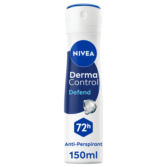 NIVEA Derma Control Defend Extra Comfort Anti-Perspirant Spray, 150ml, with Pure Hyaluron and Pro-Vitamin B5, 72H Protection