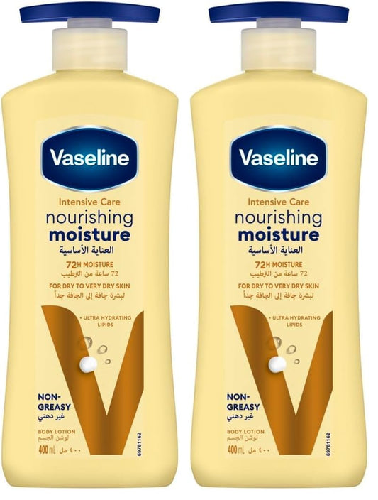 Vaseline Body Lotion Intensive Care Essential Healing deep moisturization for dry skin 400ML (Pack of 2)