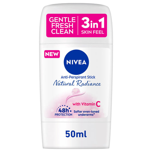 NIVEA Antiperspirant Stick for Women, 48h Protection, Natural Radiance Vitamin C, 50ml