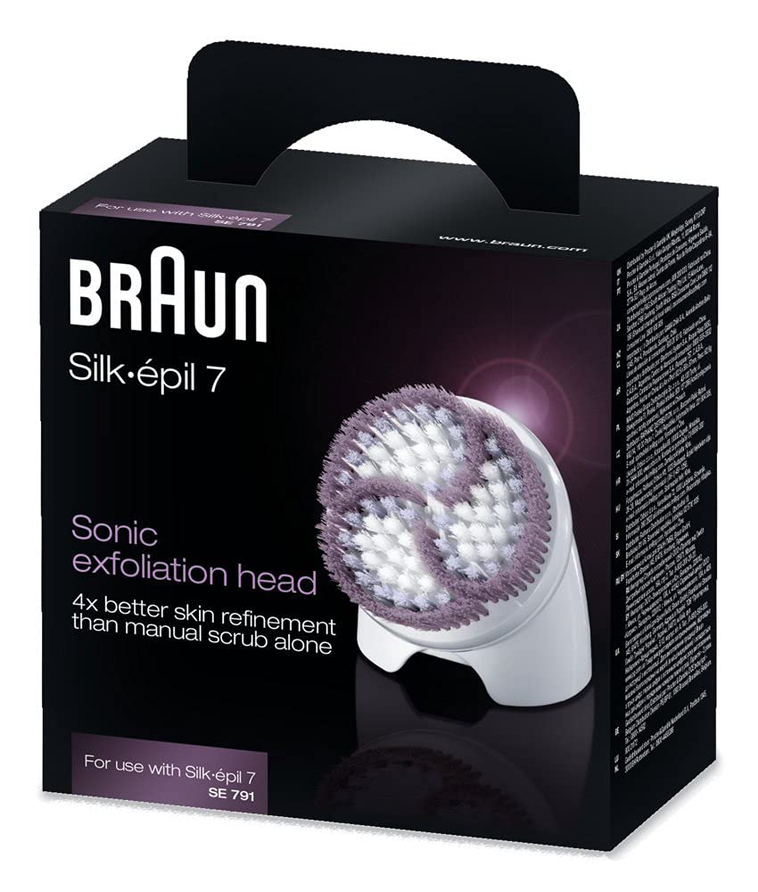 Braun Spare Parts - Braun Silk Epil Exfoliation Head With Brush for Silk epil 5, Silk epil 7, Silk epil 9, Non-Retail Packaging – Packaging May Vary – SE791