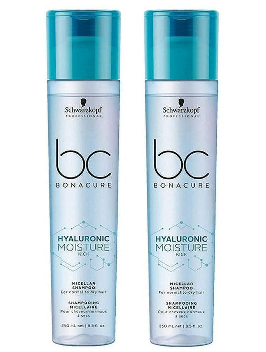 Schwarzkopf Professional Hyaluronic Moisture Kick Micellar Shampoo Bonacure for Normal and Dry Hair 250 ml = 500 ml each 2 pcs