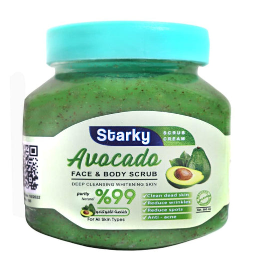 Starky scrub cream face & body scrub deep cleansing whitening skin with avocado for all skin types-300ml