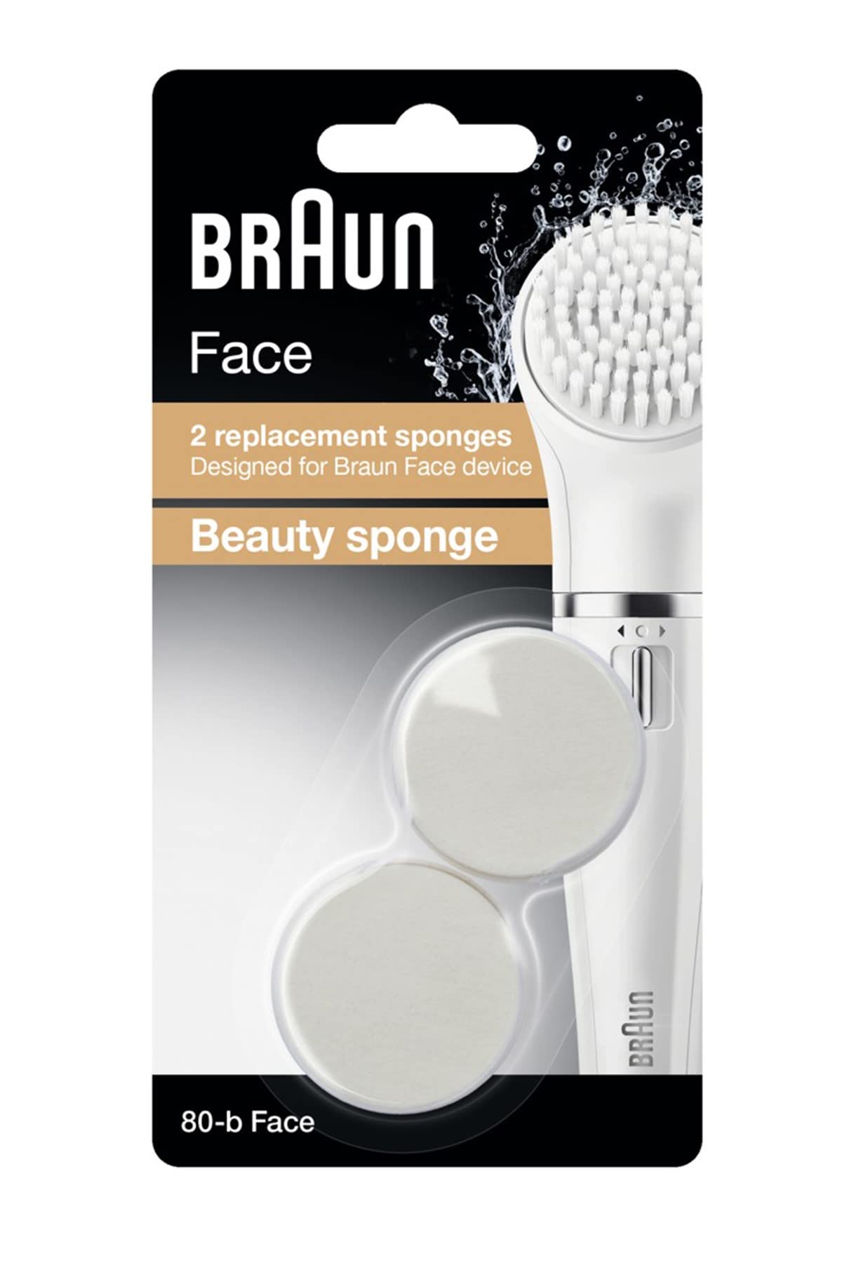 Braun Face 80-B Beauty Sponge Cleansing Brush Refill - Pack of 2