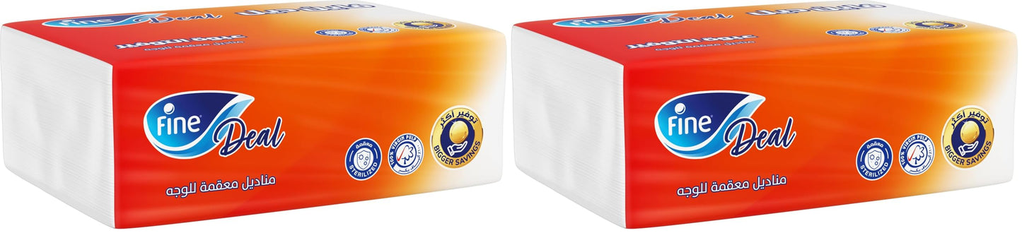 Fine Deal Facial Tissues 380 Sheets, 2 Ply (Pack of 2)