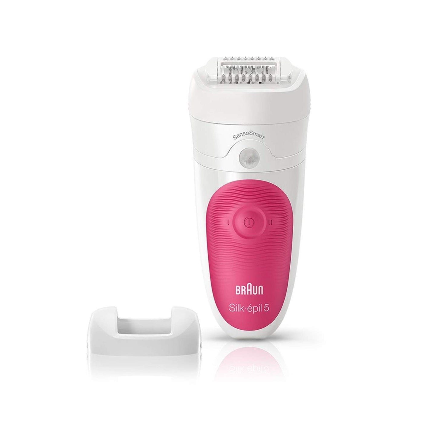 Braun Silk epil 5 SensoSmart 5/500 Wet & Dry Epilator With 2 Extras incl. Massage Cap – White/Raspberry