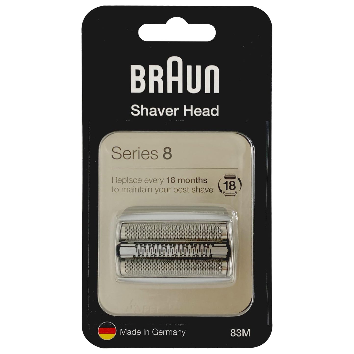 Braun Series 8 83M Replacement Shaver Head Cassette for Men’s Electric Shavers, Foil & Cutter Block, Silver, Original Braun Spare Part, Compatible with Braun Series 8 Models – 83M