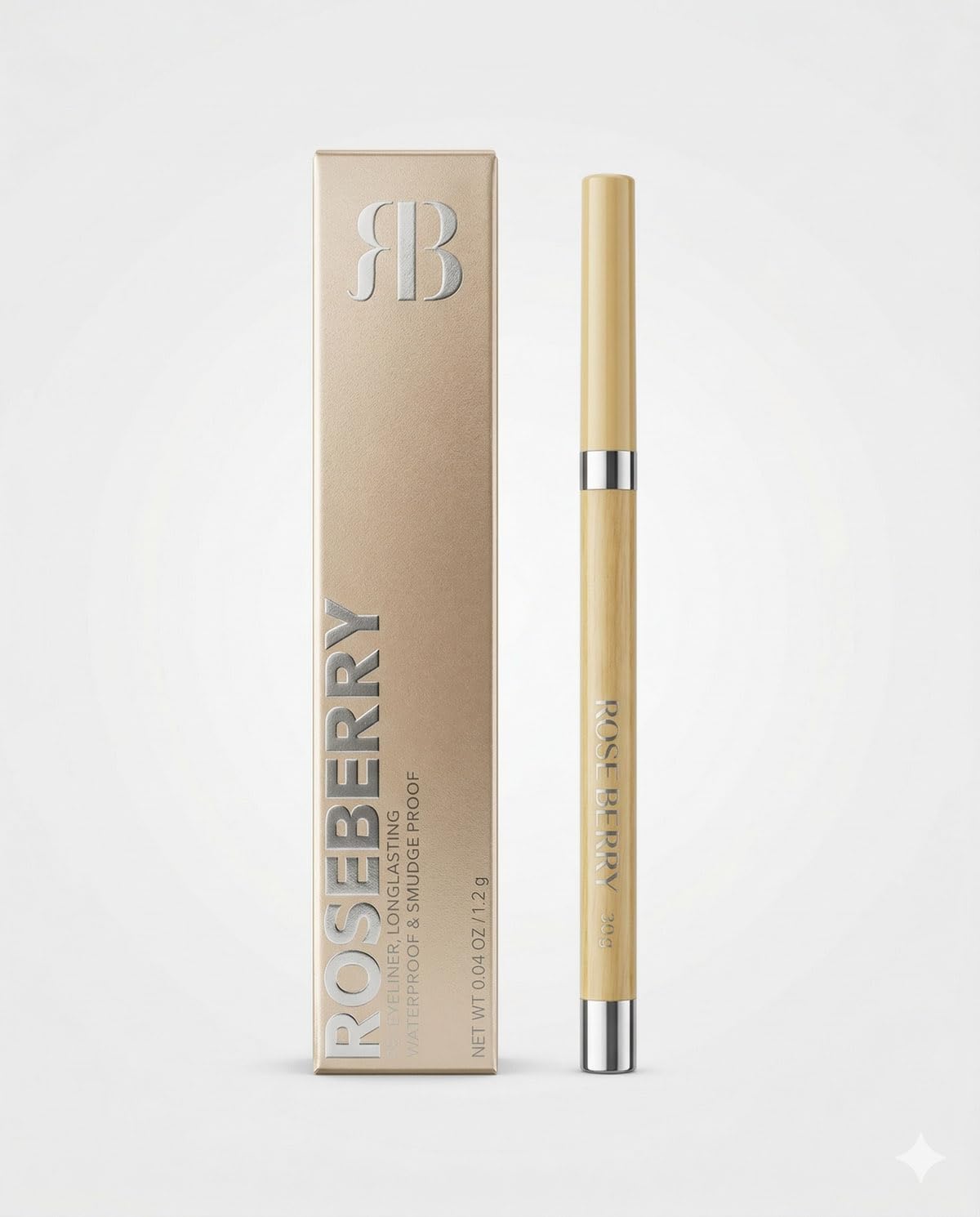 Rose berry Gel Eyeliner Pencil, Nude, Long-Lasting, Waterproof and Smudge Proof, 1.2g, Shade 103