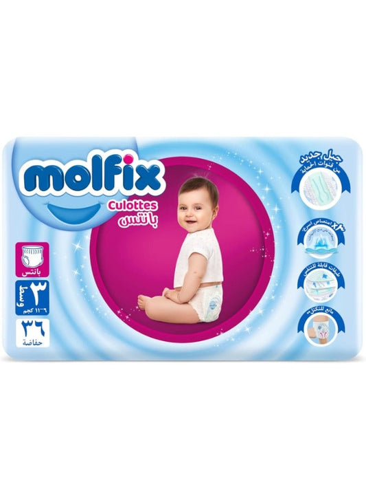 Molfix - Pants Diapers - Twin Pack - Midi Size 3 - 36 Pieces