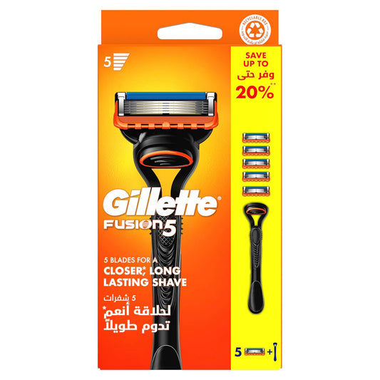 Gillette Fusion5 Men's Razor Handle With 5 Blades - SPECIAL OFFER