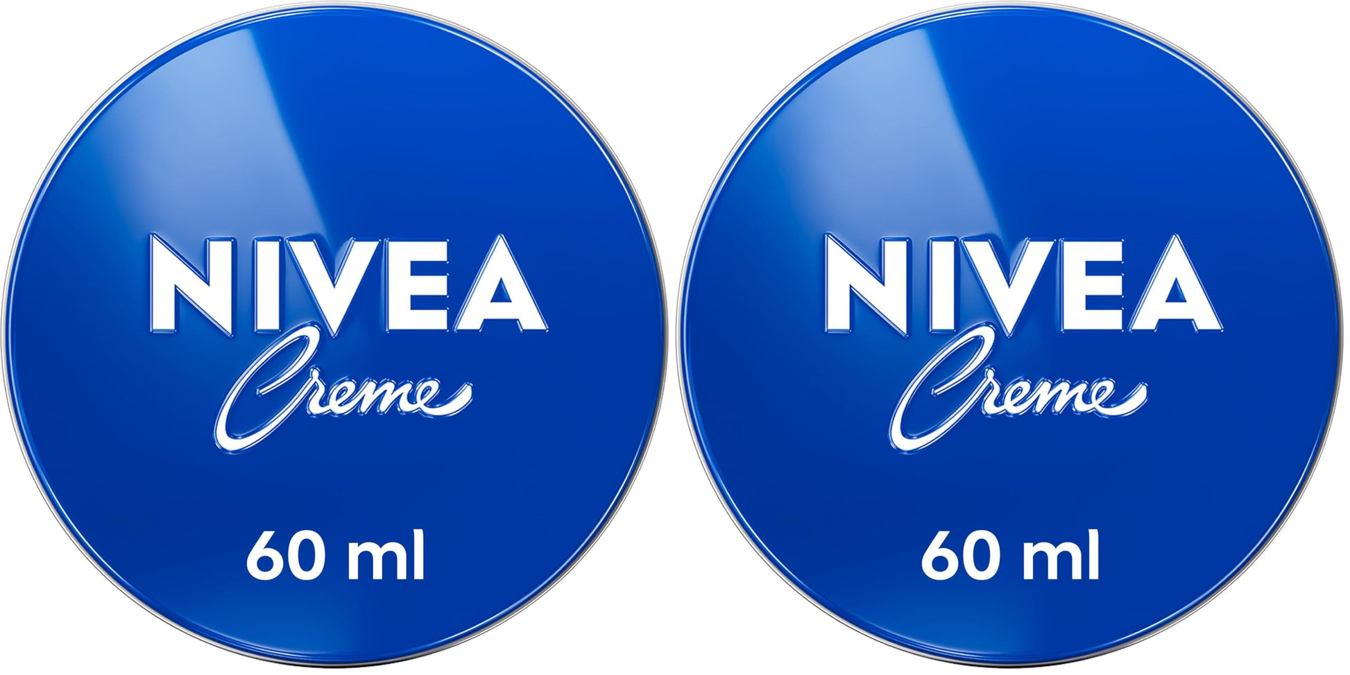 NIVEA Creme Moisturising Cream, Universal All Purpose Face Body Hands, Tin 60ml (Pack of 2)