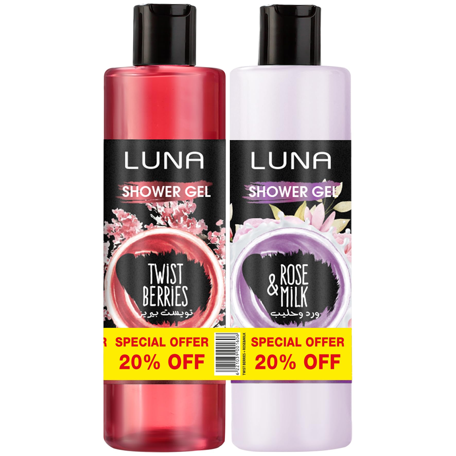 Luna Shower Gel 500 Ml Twist Berries + Rose&Milk - 20% Price Off