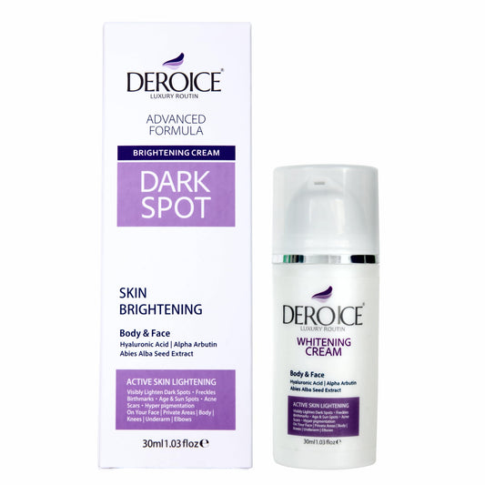 Deroice Brightening Cream for Face & Body | With ALPHA ARBUTIN | HYALURONIC ACID | ABIES ALBA | 30ml