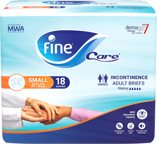 Fine Incontinence Adult Diapers breifs, Small Size ,Waist 51-75 cm, Count 18