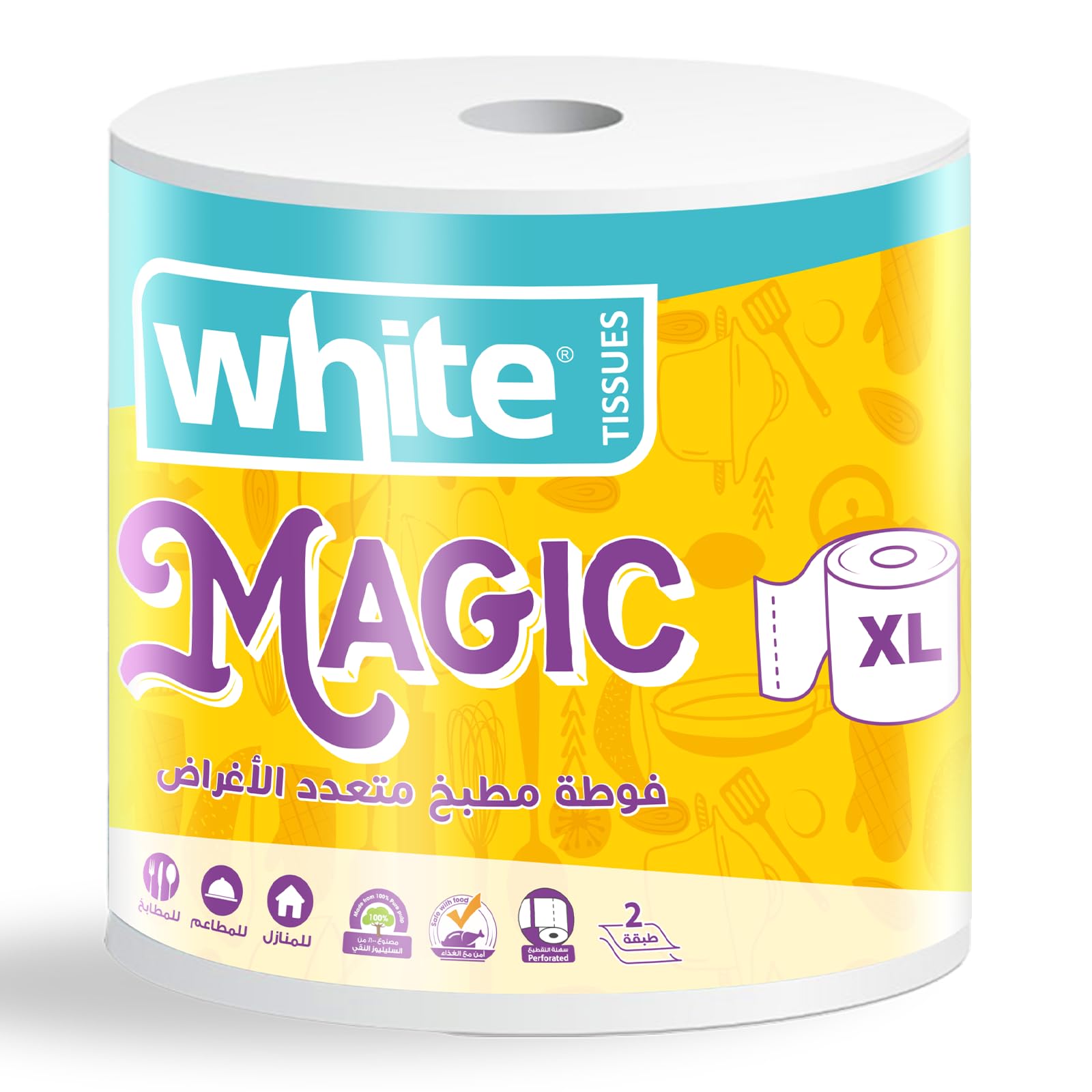 White Magic Kitchen XL Roll – 3Ply | Extra Capacity for Bigger Messes