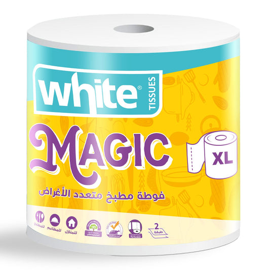 White Magic Kitchen XL Roll – 3Ply | Extra Capacity for Bigger Messes