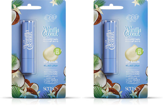 Eva Skin Care Senses Lip Balm - Vanilla Coconut 4gm (Pack of 2)
