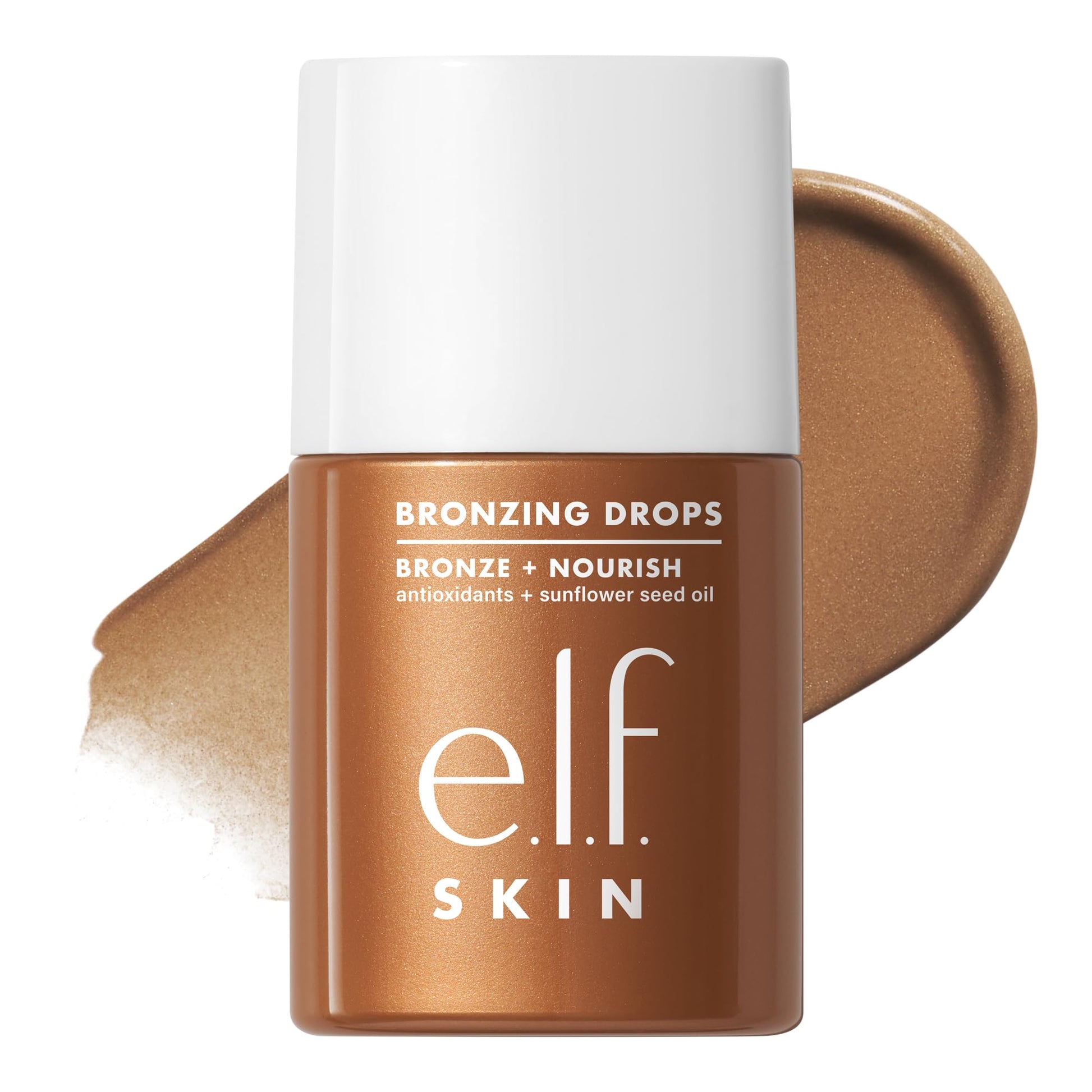 e.l.f. SKIN Bronzing Drops, Liquid Bronzer For Face & Skin, Creates A Sun-Kissed Glow, Infused With Vitamin E, Vegan & Cruelty-Free, Pure Gold