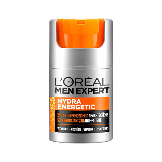 L'Oréal Men Expert Hydra Energetic Anti-Fatigue Moisturiser: 24hr Hydration for Men's Skin. Combats Dryness and Dark Circles. Fast-absorbing, Enriched with Vitamin C. 50ml