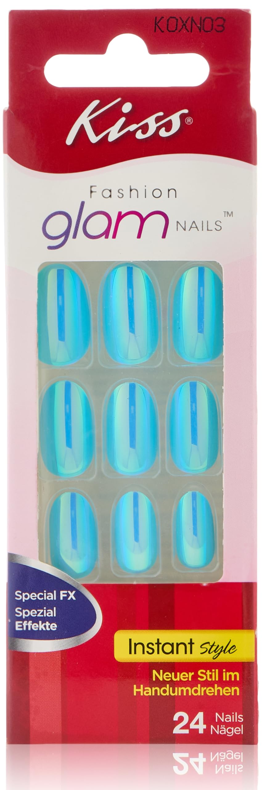 KISS Special Effect False Nails 24-Pieces, Black Sugar