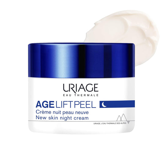 Uriage Age Lift Anti-Aging Night Facial Peeling With 3.6% Aha & Hyaluronic Acid - Smoothes, Plumps & Firms Skin - Rich & Creamy Texture - Suitable For Sensitive Skin - 50Ml