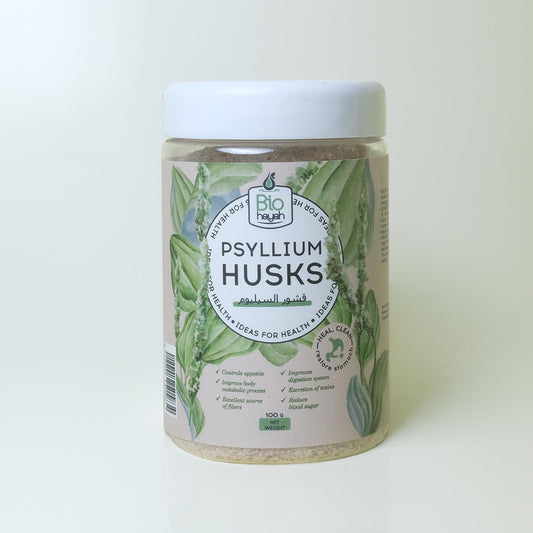 Biohayah Psyllium Husk – 100% Pure Natural Fiber Supplement – Keto Friendly, Easy Mixing, Gluten-Free, Non-GMO – 100g